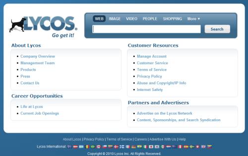 lycosabout About Lycos is a list of links.