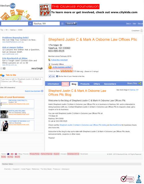 merchantcircle Business profile page in MerchantCircle.com