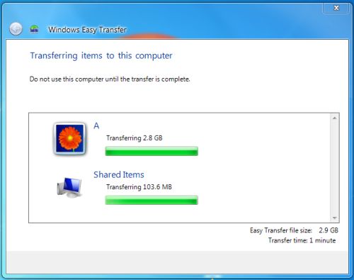 The desktop is filled with icons as the transfer completes. The desktop is filled with icons as the transfer completes.