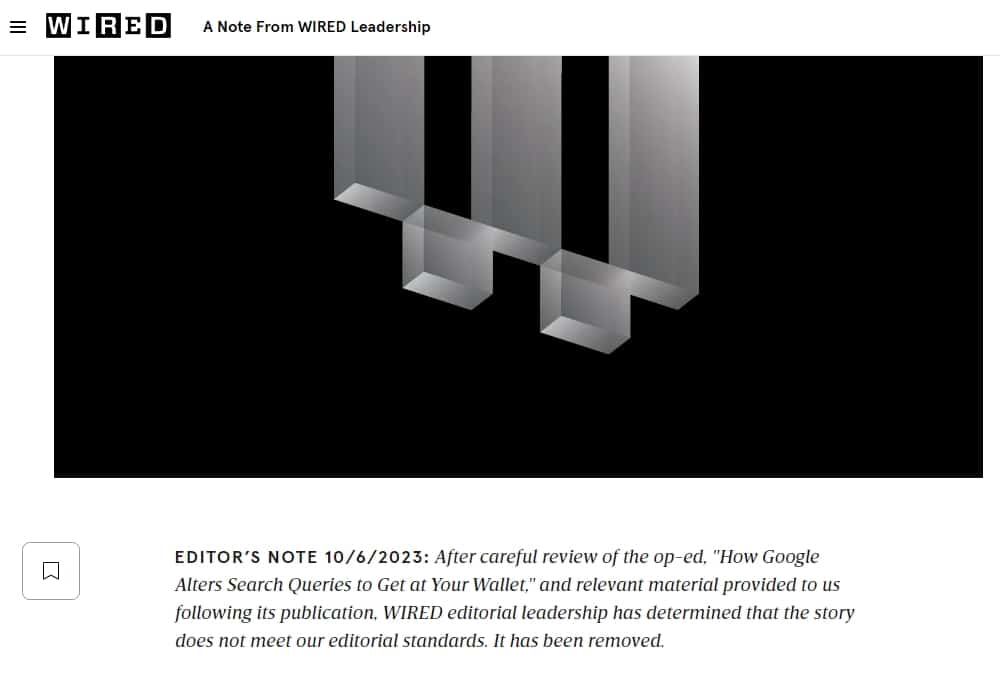 Wired removed the article